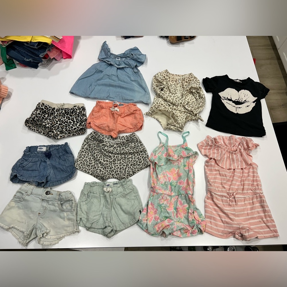 Mixed Girls Clothing Bundle - Pastel Pink, Mint, Denim, Black & Leopard